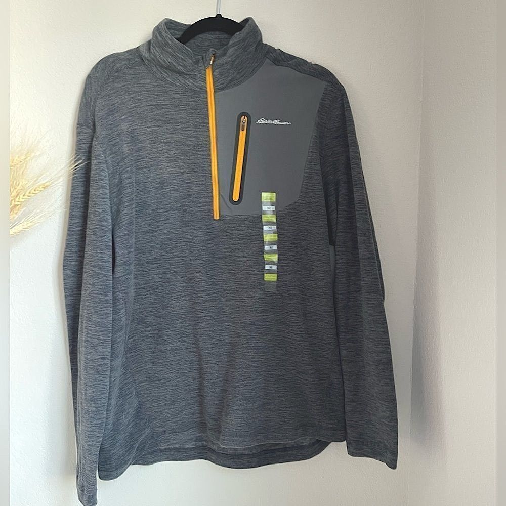 Eddie Bauer Men's Gray Zip Up Sweater - Size M